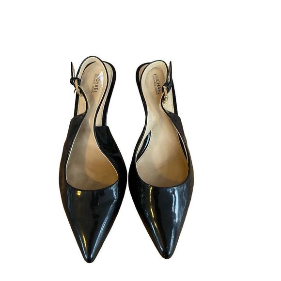 Michael Kors Womens Black Kelsey Kitten Pointed Toe Slingback Pump High Heel 9.5 - Picture 3 of 9